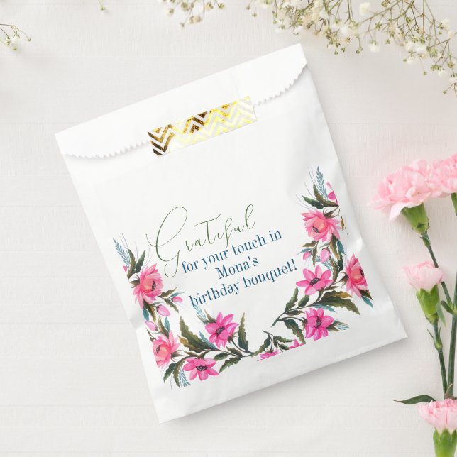 Pink flower favour bags (Sealed)