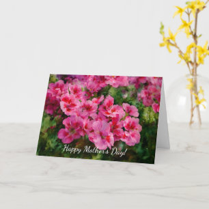 Pink Flower Floral Art Mother's Day Card