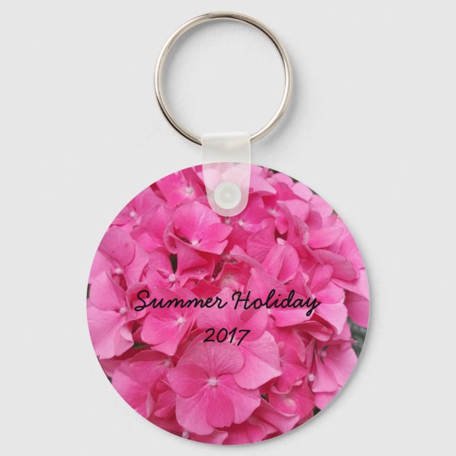 Pink Flower Floral Photography Nature Key Ring (Front)