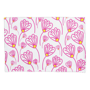 Pink Flower Floral Pillowcase