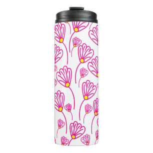 Pink Flower Floral Thermal Tumbler