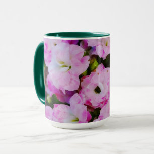 Pink Flower Floral Watercolor Art Mug Cup