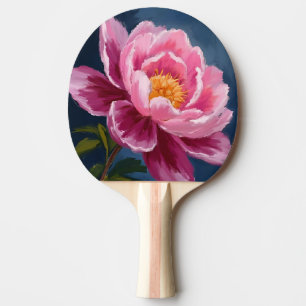Pink Flower Floral Watercolor Painting Ping Pong Paddle