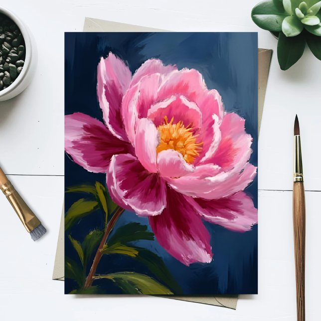 Pink Flower Floral Watercolor Painting Postcard (Creator Uploaded)