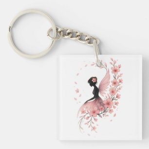 Pink Flower Flower Fairy of Sakura Key Ring