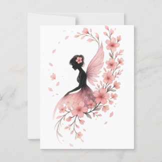 Pink Flower Flower Fairy of Sakura Postcard