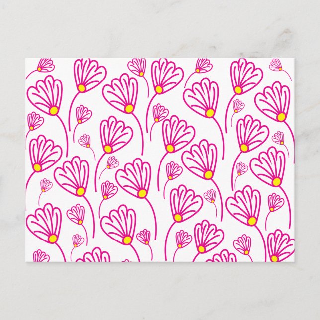 Pink Flower Flowers Postcard (Front)