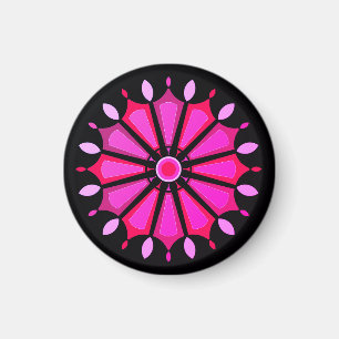 Pink flower gift magnet