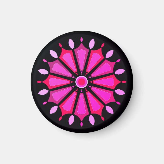 Pink flower gift  magnet (Front)