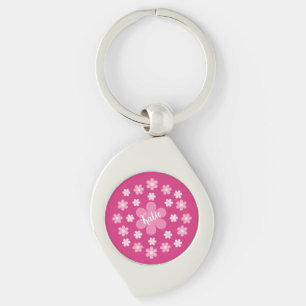 Pink Flower Glam- Key Ring
