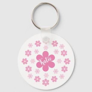 Pink Flower Glam- Key Ring