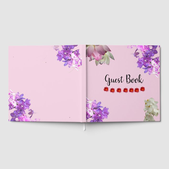 Pink Flower Guest Book (Full)