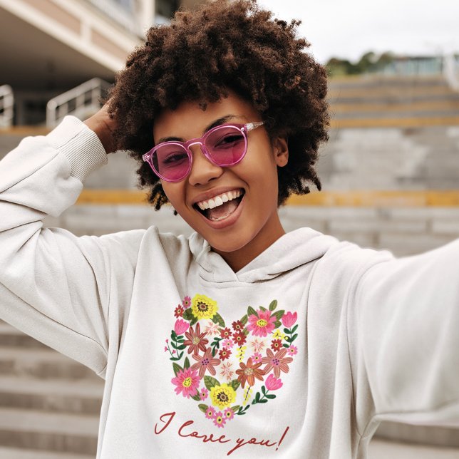 Pink Flower heart Valentine Holiday Hoodie (Creator Uploaded)