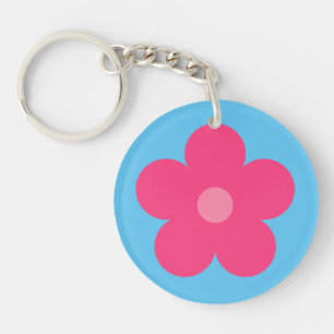 Pink Flower Key Ring