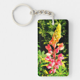 Pink flower key ring