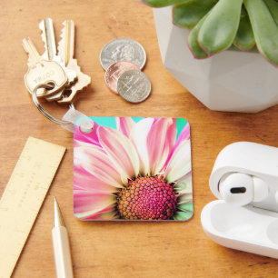 Pink Flower Key Ring