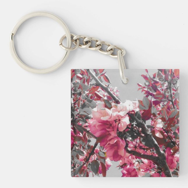 Pink Flower Keychain (Front)