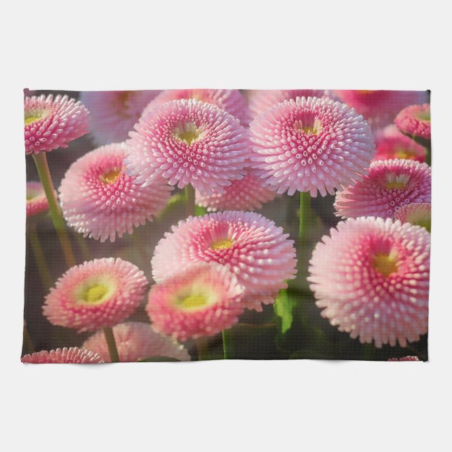 Pink Flower Kitchen Towels (Horizontal)