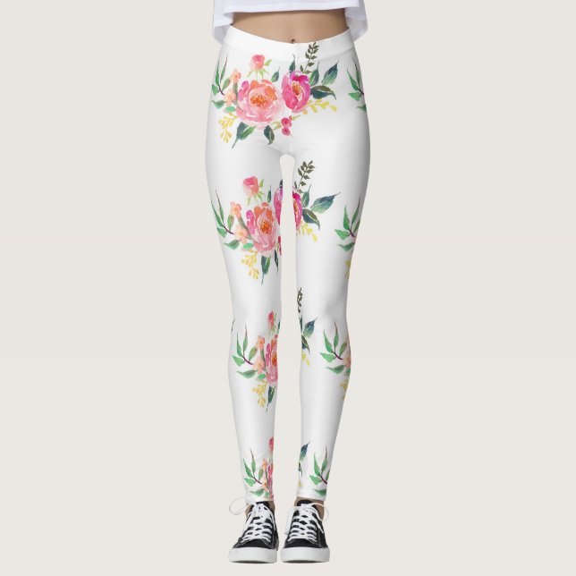 Pink flower leggings (Front)