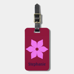 Pink Flower Luggage Tag