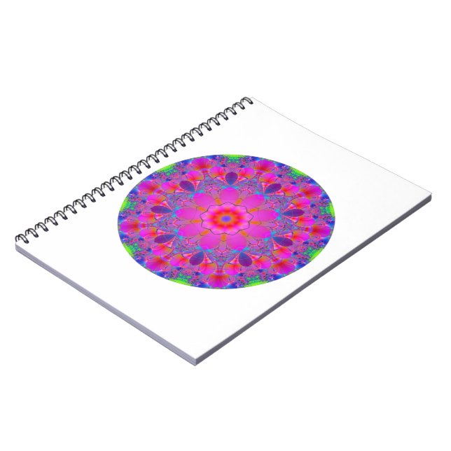 Pink Flower Mandala Spiral Notebook (Left Side)