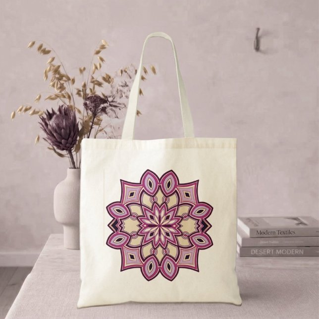 Pink Flower Mandala Tote Bag (Creator Uploaded)