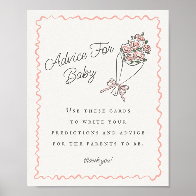 Pink Flower Market Fresh Floral Advice for Baby Poster (Front)