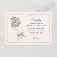 Pink Flower Market Fresh Floral Registry Insert