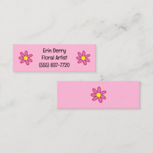 Pink Flower Mini Business Cards