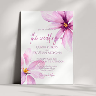 Pink Flower Minimalist elegant wedding Invitation