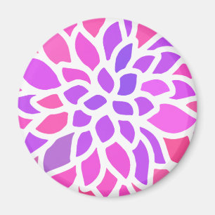 Pink Flower Modern Colourful Magnet