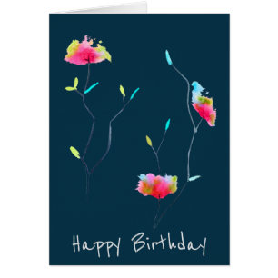 Pink flower modern simple Japanese inspired art