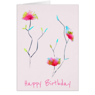 Pink flower modern simple Japanese inspired art