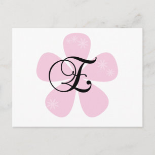 Pink Flower Monogram E Postcard
