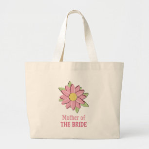 Pink Flower Mother of the Bride Large Tote Bag