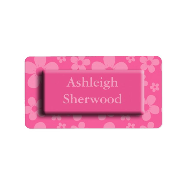 Pink Flower Name Label (Front)