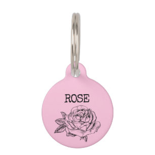 Pink flower named Rose Pet Tag