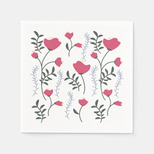 Pink flower  napkin (Front)