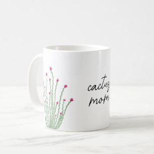 Pink Flower Ocotillo Cactus Mum Watercolor Coffee Mug