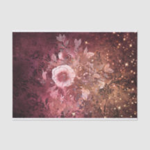 Pink flower old gold and Burgundy vintage