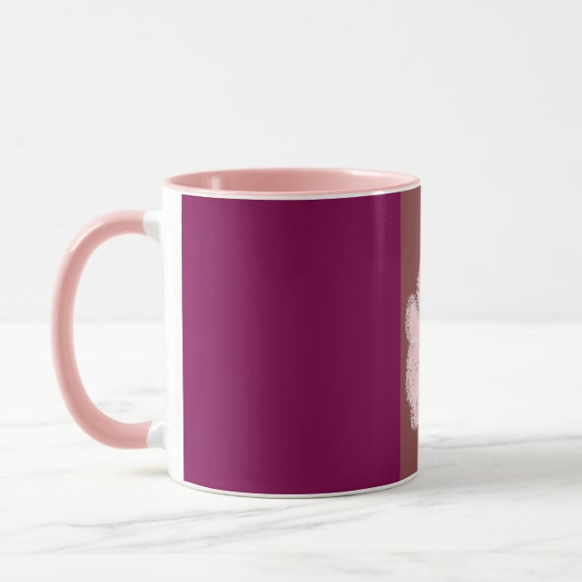 pink flower paint mug (Left)