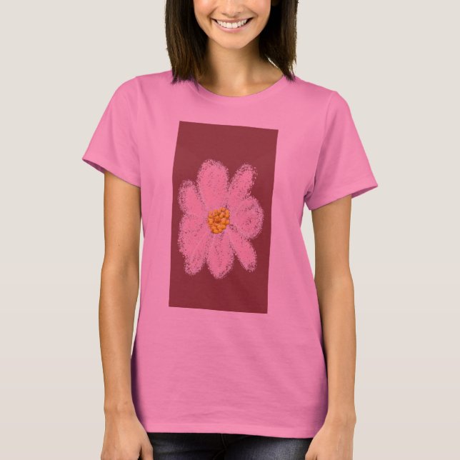 pink flower paint shirt (Front)