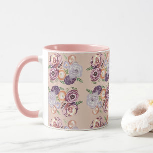 Pink Flower Painting Bouquet Coffee Mug