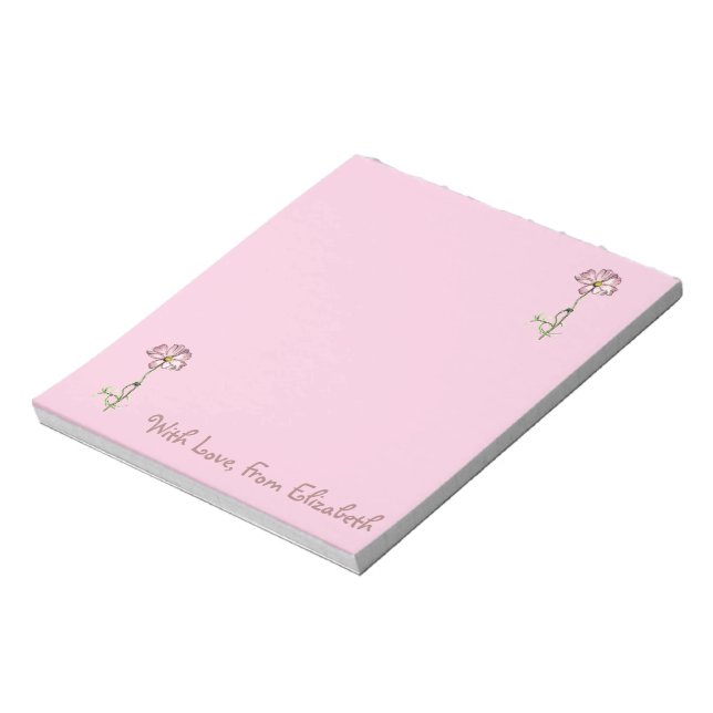Pink Flower Painting Notepad (Rotated)