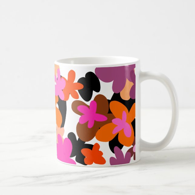 Pink flower pattern coffee mug (Right)