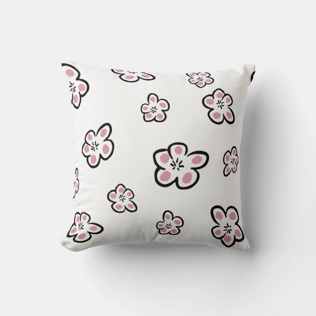 Pink flower pattern - cushion (Front)