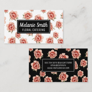Pink Flower Pattern   Florist Business Card