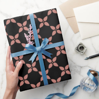 Pink flower pattern gift wrapping paper