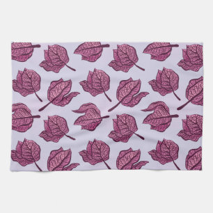 Pink Flower Pattern Pastel Floral Physalis Bloom Tea Towel