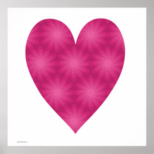 Pink Flower Pattern Poster
